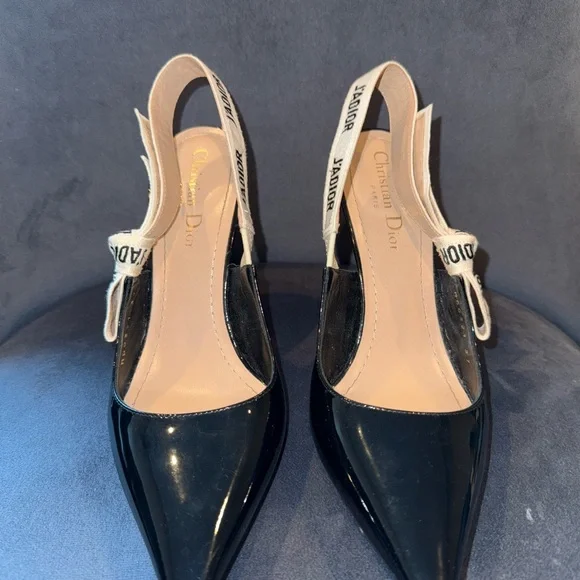 Dior J'Adior Black Slingback Heels Size 37 - Picture 3 of 8